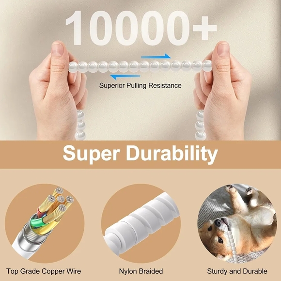 DuraBling Type-C Beaded USB Cable - Silver - Picture 6 of 7